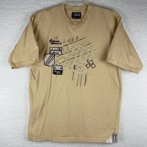 South Pole Mens Graphic T Shirt Tan Authentic Collection Size L Short Sleeve